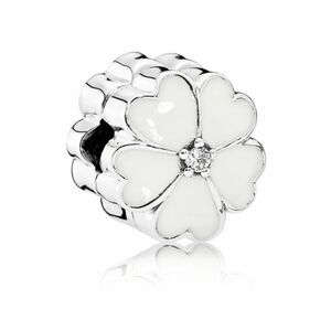 Pandora Retired Mother's Day White Primrose Flower Clip Charm